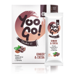 Yoo Go! Shake it! Poudre pour préparation d'une boisson protéinée au cacao et au gingembre avec édulcorant, 175 g 500541